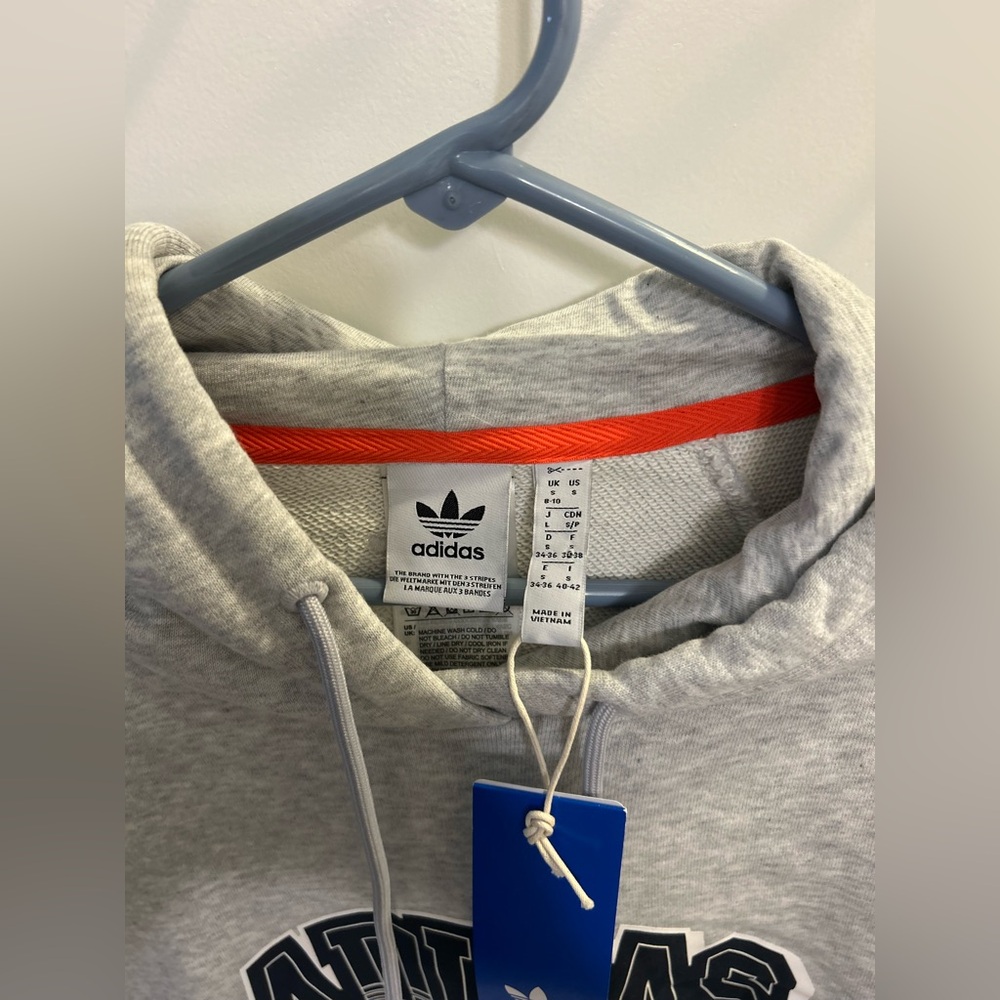 NWT Adidas Cropped Logo Hoodie - Picture 3 of 10